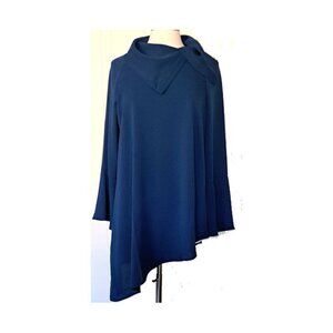 TEAL ACEMETRICAL BLOUSE~~THE PART THAT DROP LOW COMES TO MY KNE~~XL